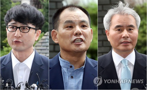왼쪽부터 이준서 전 최고위원, 김성호 전 의원, 김인원 변호사/연합뉴스