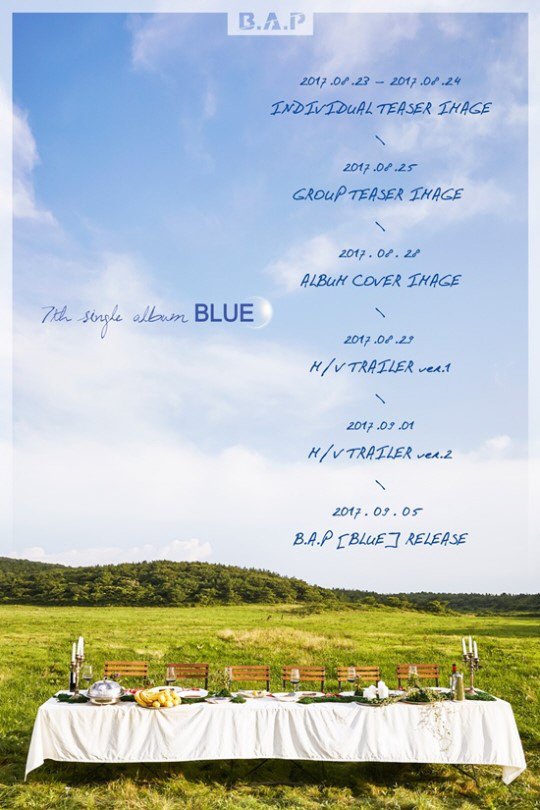 B.A.P 9월 5일 컴백 확정, 7번째 싱글 ‘BLUE’ ‘신비’