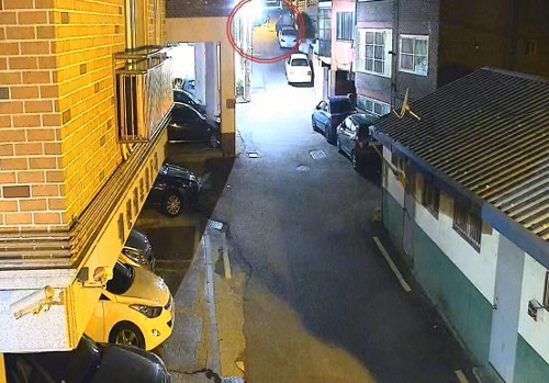 정군 등이 범행 전 사고현장을 답사하는 장면이 찍힌 CCTV 화면. /사진제공=도봉경찰서
