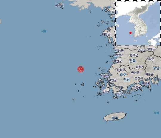 전남 영광 해역서 규모 2.4 지진…기상청 “피해 없을 것”