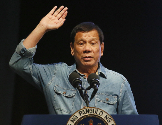 로드리고 두테르테 필리핀 대통령/마닐라=AP연합뉴스