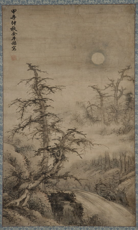 김두량 ‘월야산수도’ 81.8×48.8cm 종이에 그린 수묵화. /사진제공=국립중앙박물관