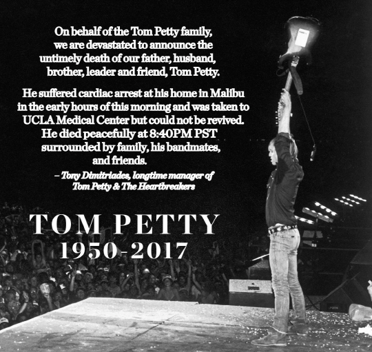 미국의 전설적인 록그룹 ‘톰 페티 앤 더 하트브레이커스’의 리더 톰 페티가 심장마비로 세상을 떠났다. /사진제공=톰 페티 트위터 계정