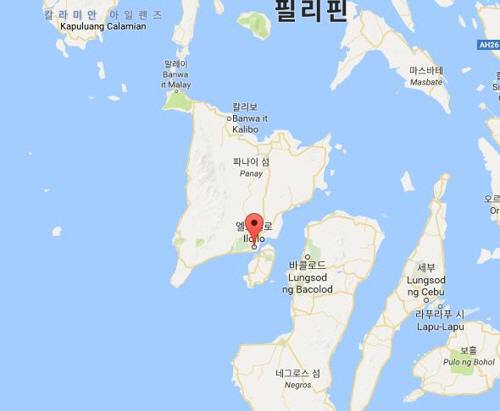 50대 한국인이 피살된 필리핀 중부 일로일로 시 [구글지도]/연합뉴스