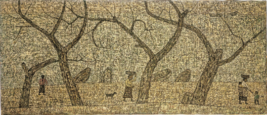 박수근 ‘강변’, 1964년, 38x89cm 캔버스에 유채. /사진제공=현대화랑