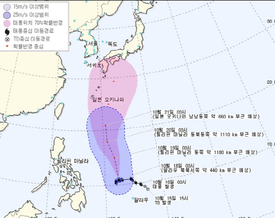 태풍 ‘란’ 우리나라 영향은? “강풍의 반경 커 남해, 제주도 해안 영향 미칠 것” 경계↑