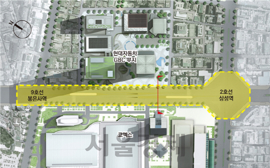 지하6층, 연면적 16만㎡ 규모로 지어질 영동대로 광역복합환승센터 위치도. /제공=서울시
