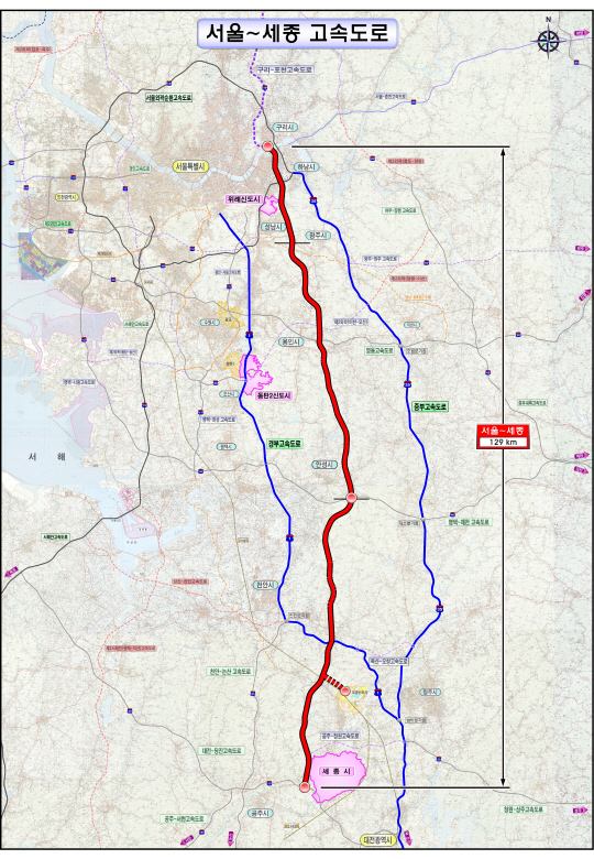 서울∼세종고속도로 노선도. 사진제공=천안시