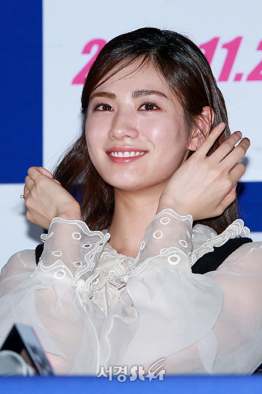 배우 나나가 10일 오후 서울 중구 메가박스 동대문에서 열린 영화 ‘꾼’ 언론시사회에 참석했다. /사진=지수진 기자