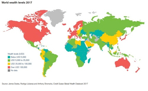 2017년 세계 부(富) 현황 /연합뉴스