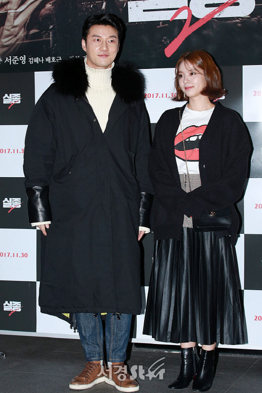 배우 차도진과 남상지가 22일 오후 서울 성동구 행당동 왕십리CGV에서 열린 영화 ‘실종2’ VIP시사회에 참석해 포토타임을 갖고 있다.