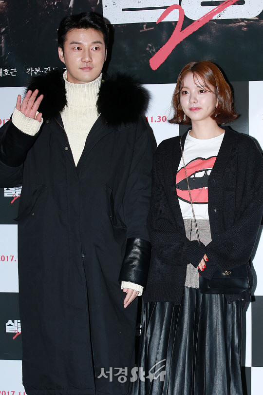 배우 차도진과 남상지가 22일 오후 서울 성동구 행당동 왕십리CGV에서 열린 영화 ‘실종2’ VIP시사회에 참석해 포토타임을 갖고 있다.