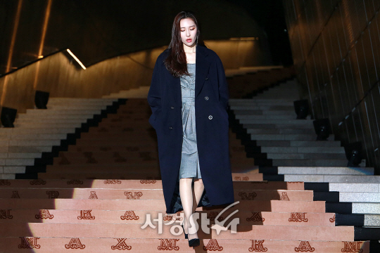 가수 선미가 28일 오후 서울 중구 동대문디자인플라자(DDP)에서 열린 의류브랜드 코트 막스마라 주최 전시회 ‘Coats!’ 개최 기념 포토월에 참석했다.