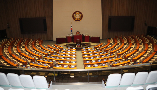 새해 예산안 처리를 위해 2일 오후 2시 소집된 국회 본회의가 여야 간 합의를 끌어내지 못하고 오후 9시로 연기됐다./연합뉴스