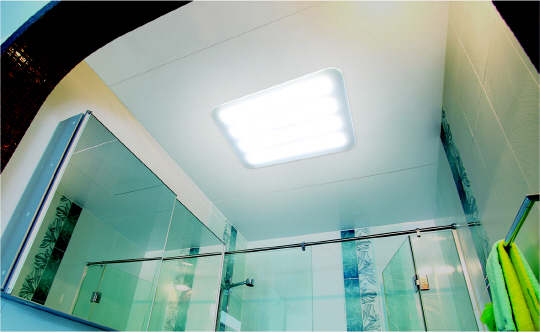 에코바스가 최근 개발해 설치한 발광다이오드(LED)조명을 이용한 ‘카멜레온’천장. 사진제공=에코바스
