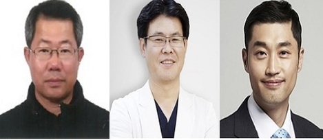 왼쪽부터 김영호 대표, 신명주 회장, 이진욱 대표.