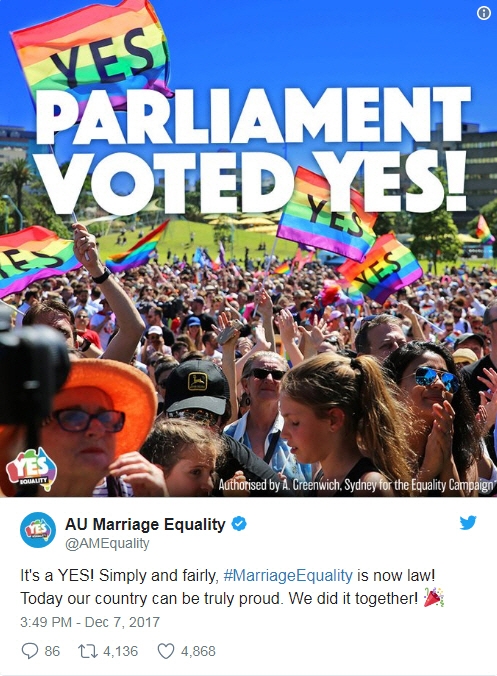 호주 ‘평등 캠페인’ 트위터 캡처