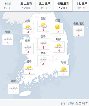 ‘오늘 날씨’ 강한 바람에 영하권, 내일은? 토요일 낮 기온 서울 4, 부산 10도 “일요일 전국 눈, 비”