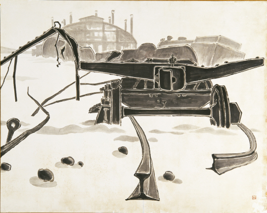 권영우 ‘폭격이 있은 후’ 1957년작, 종이에 먹그림, 146x183cm /사진제공=국립현대미술관