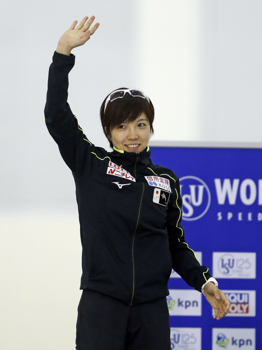 11일 스피드스케이팅 여자 1,000m에서 세계신기록으로 우승한 고다이라 나오. /컨스=AP연합뉴스