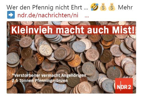 누가 동전을 무시하는가...티끌 모아 태산./독일 공영 북부독일방송 홈페이지 관련 기사
