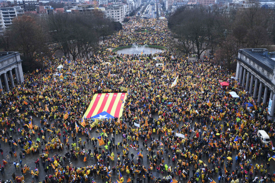 카탈루냐 독립지지 시위/AFP연합뉴스