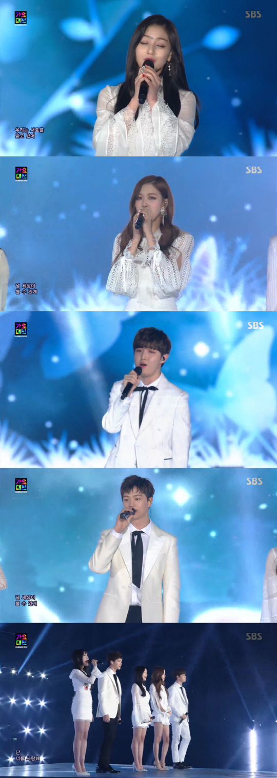 [2017 SBS 가요대전] 지효X육성재X로제X유주X김재환,'평창 올림픽' 성공 기원 무대