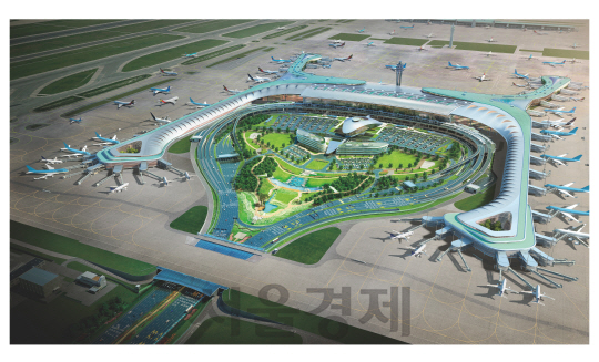 인천국제공항공사의 4단계 건설사업이 완료되는 오는 2023년이면 인천공항 제2터미널은 봉황 두 마리가 서로 마주보는 형상을 띠게 된다. /사진제공=인천국제공항공사