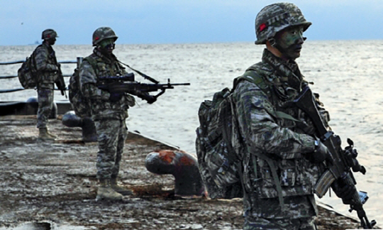 우리 군이 28일 독도와 주변 해역에서 독도방어훈련을 실시했다./연합뉴스