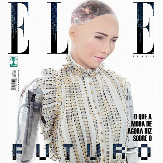 인공지능(AI) 로봇 소피아는 오드리 헵번을 모델로 제작돼 수려한 외모로 유명하다. 소피아는 지난해 12월 프랑스 유명 패션잡지 ‘엘르’의 표지를 장식하기도 했다.   /사진제공=핸슨로보틱스
