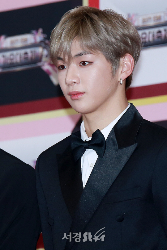 워너원 멤버 강다니엘이 29일 오후 서울 여의도 KBS신관 웨딩홀에서 ‘2017 KBS 가요대축제’ 레드카펫 행사에 참석해 포즈를 취하고 있다.