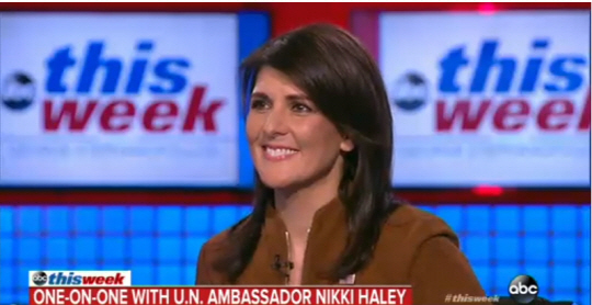 니키 헤일리 유엔주재 미국 대사 /ABC방송 캡처
