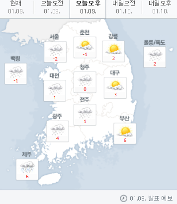 [오늘 오후 날씨]또 다시 강추위 내일은? 아침 최저기온 -14 무지무지 춥다!! 곳곳 눈 소식