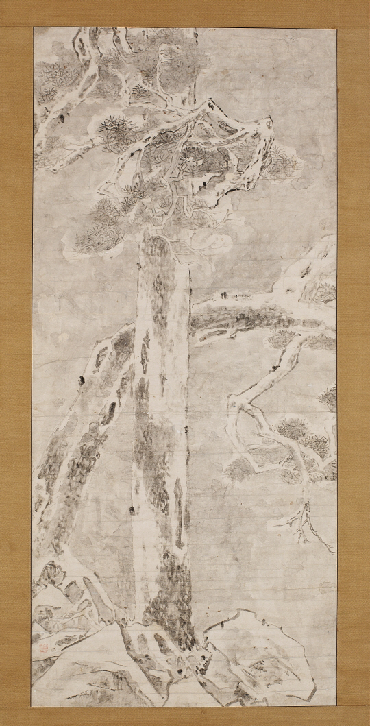 이인상 ‘설송도’ 종이에 그린 수묵화, 117.3x52.6cm /사진제공=국립중앙박물관