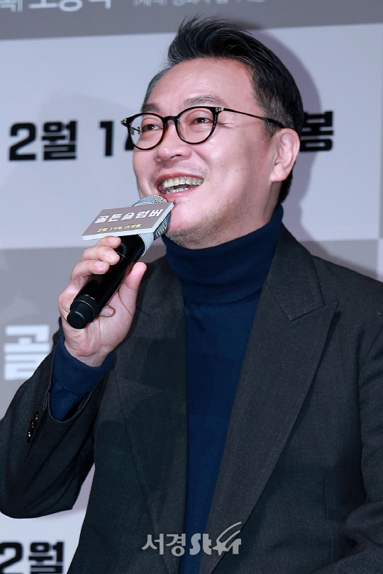 배우 김의성이 17일 오전 서울 강남구 CGV 압구정에서 열린 영화 ‘골든슬럼버’ 제작보고회에 참석했다./사진=지수진 기자