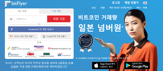 비트플라이어 홈페이지는 한국어 서비스를 제공한다. 일본기업인 비트플라이어는 미국에 이어 유럽시장에 진출했다. / 자료=비트플라이어 홈페이지