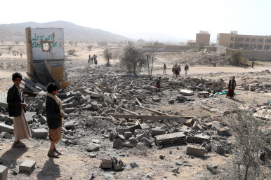 공습으로 폐허가 된 예멘/AFP PHOTO=연합뉴스