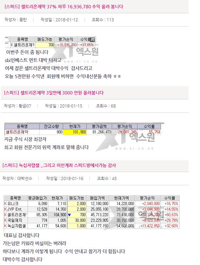 긴급! 신라젠 > 시큐브 > 유니크 all수익! 다음은 누구?