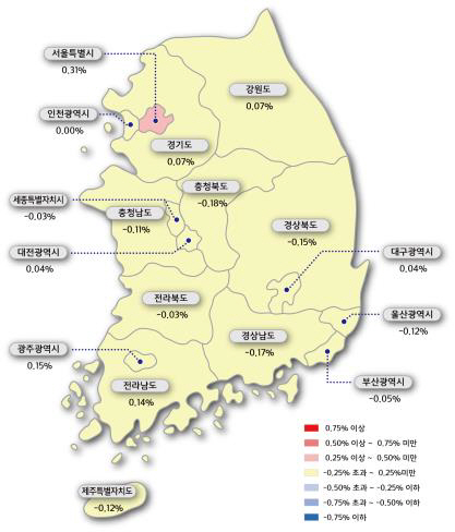 1일 한국감정원이 조사한 전국의 주간 아파트 가격 동향에 따르면 지난달 29일 조사 기준 서울 아파트 매매가격은 전주대비 0.31% 올랐다. 지난주(0.38%)보다 오름폭이 다소 줄어든 것이다. /한국감정원 제공=연합뉴스