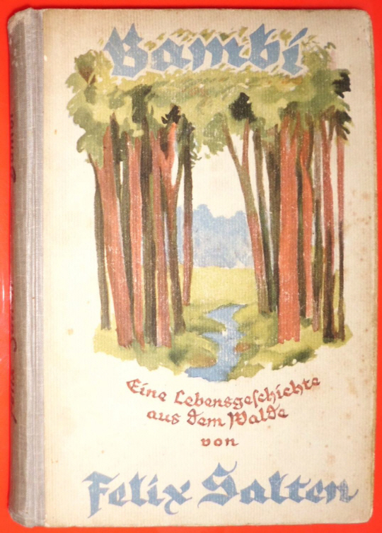 1923년 출판된 ‘밤비’의 초판 표지.