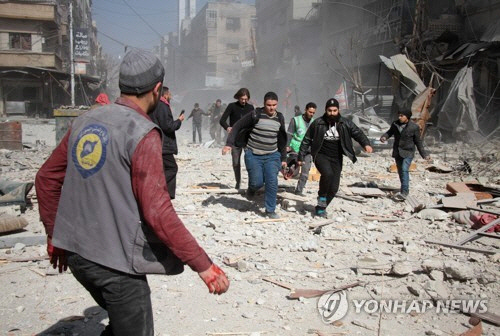 시리아 내전으로 폐허가 된 도시/ AFP=연합뉴스