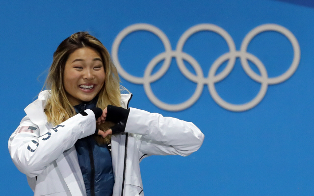 지난 13일 2018 평창동계올림픽 스노보드 여자 하프파이프에서 금메달을 차지한 미국 클로이 김/연합뉴스