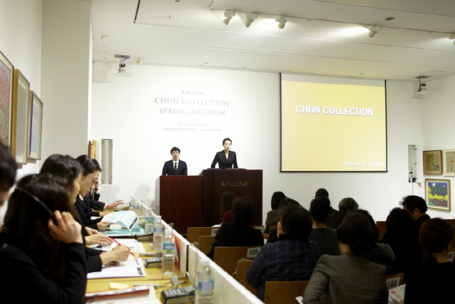 지난 2013년 말부터 2014년 3월까지 진행된 전재국 미술품 컬렉션 경매의 한 장면. /사진제공=케이옥션