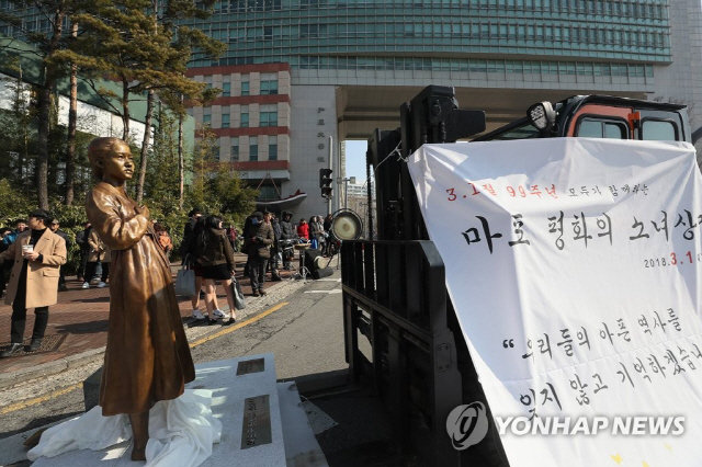 ‘홍대 앞 소녀상’ 설치, 학교·학생 반대로 무산…“협의 없었다”