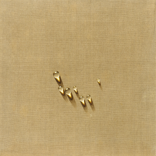 김창열 ‘일곱 개의 물방울’ 1977년작, 마포에 유채, 50×50cm, 시작가 4,500만원에 나와 6,600만원 낙찰됐다. /사진제공=케이옥션