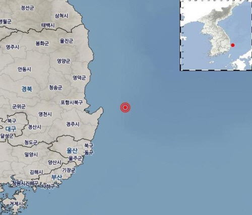 포항 북구 동쪽 해역서 규모 2.6 지진…기상청 “피해 없을 것”