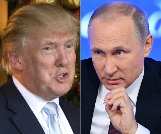 도널드 트럼프(왼쪽) 미국 대통령과 블라디미르 푸틴 러시아 대통령/AFP연합뉴스