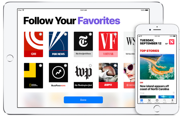 애플의 ‘뉴스 스탠드’ 애플리케이션 화면. /애플 홈페이지