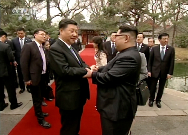 시진핑 중국 국가주석과 만난 김정은 / CCTV 캡처