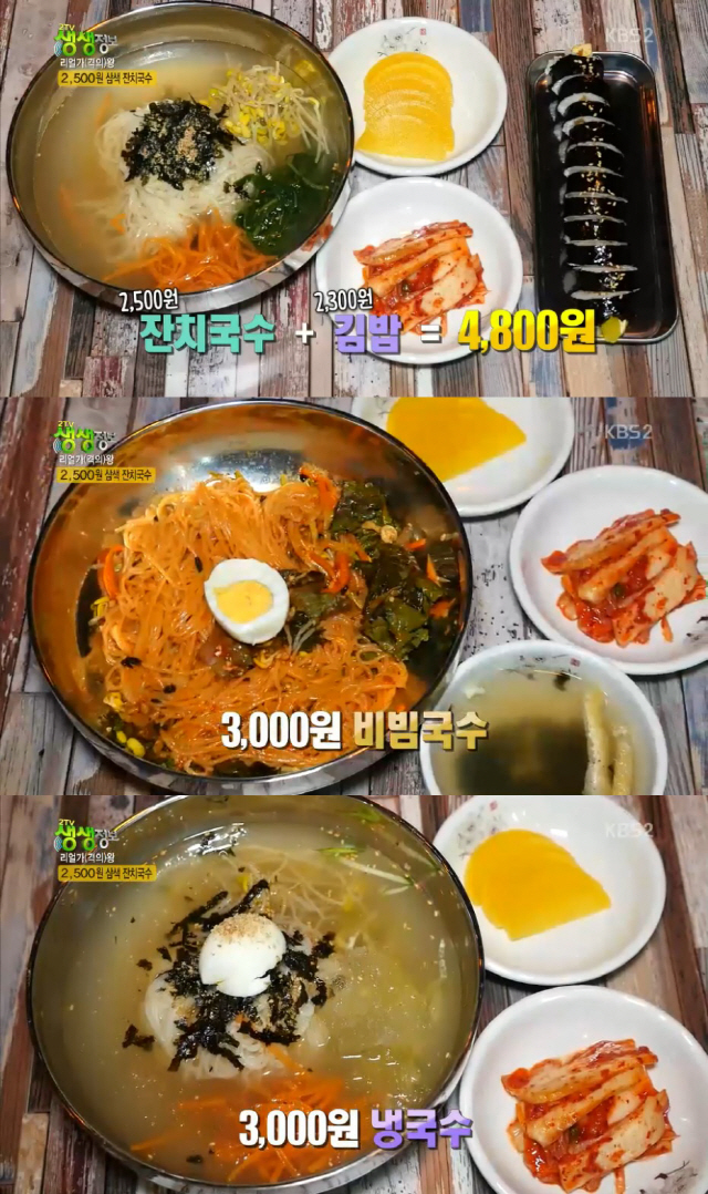 ‘생생정보’ 2500원 삼색 잔치국수 맛집, 어디?…양산 ‘골든벨’